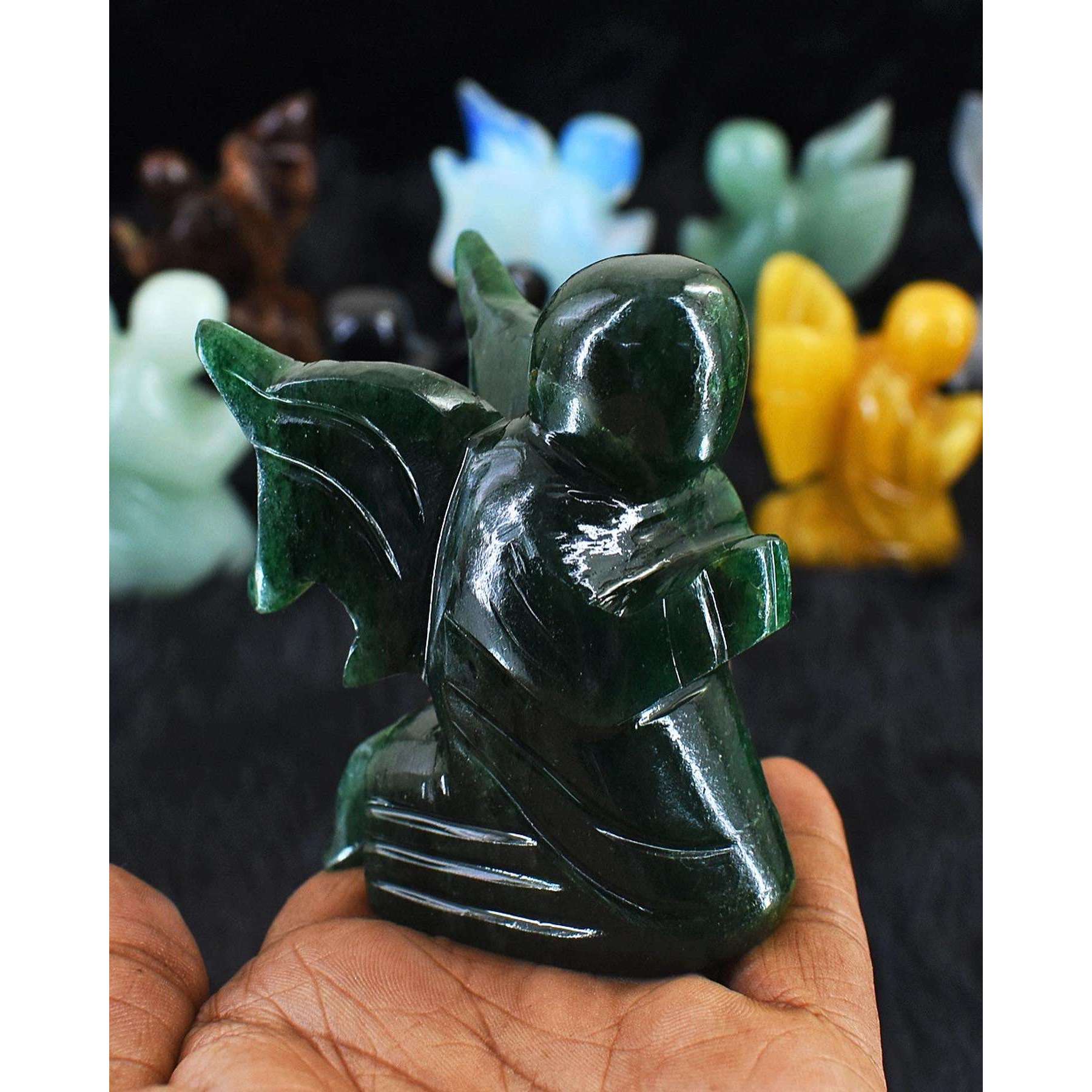 gemsmore:Praying crystal gemstone angels - hand carved exclusive