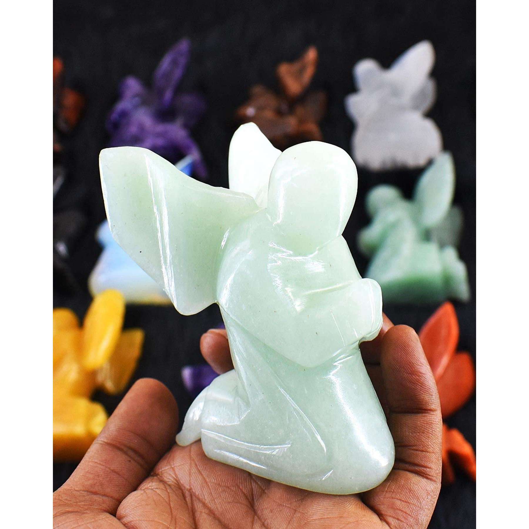 gemsmore:Praying crystal gemstone angels - hand carved exclusive