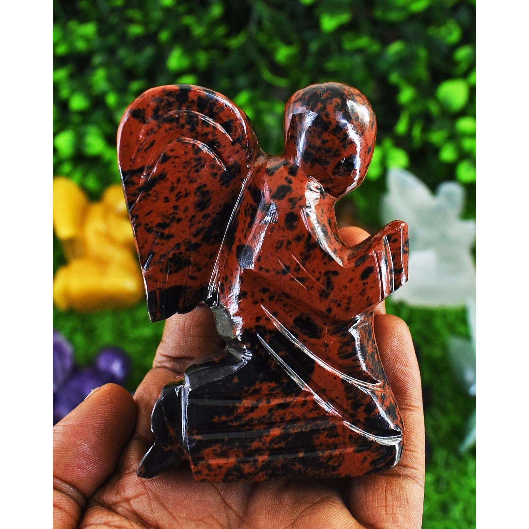 gemsmore:Praying crystal gemstone angels - hand carved exclusive