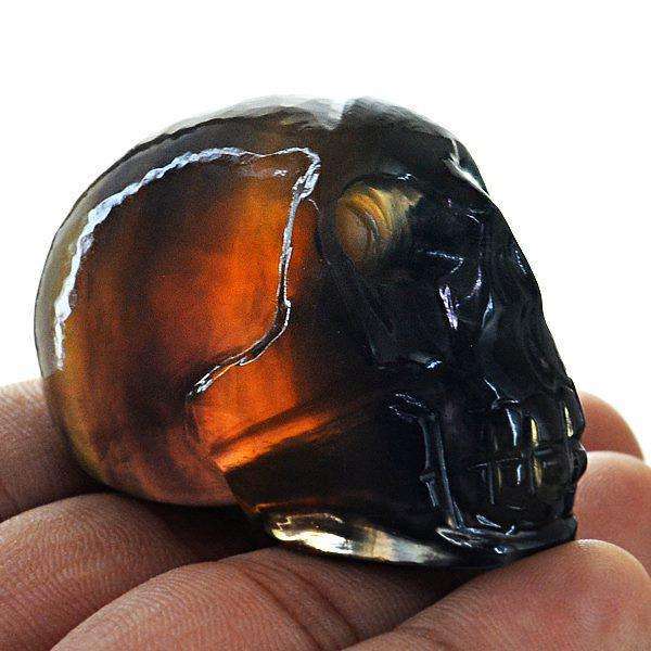 gemsmore:Premium Multicolor Fluorite Carved Human Skull