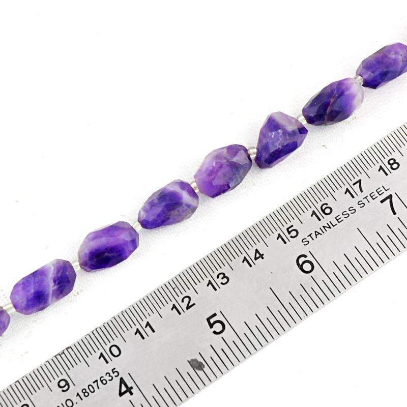 gemsmore:Purple Amethyst Beads Strand - Natural Faceted Drilled