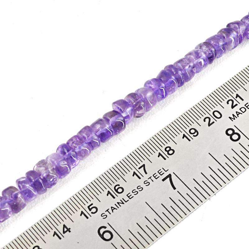 gemsmore:Purple Amethyst Beads Strand Natural RouDrilled