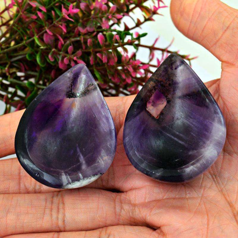 gemsmore:Purple Amethyst Carved Healing Oil Lamp Set