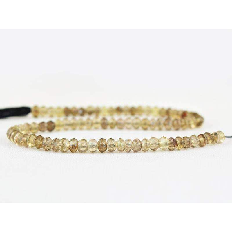 gemsmore:Round Shape Smoky Quartz Drilled Beads Strand Natural Faceted