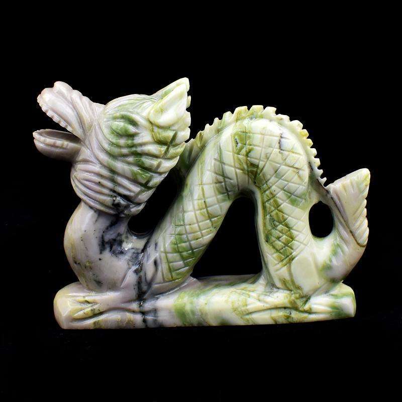 gemsmore:Serprentine Hand Carved Dragon Statue