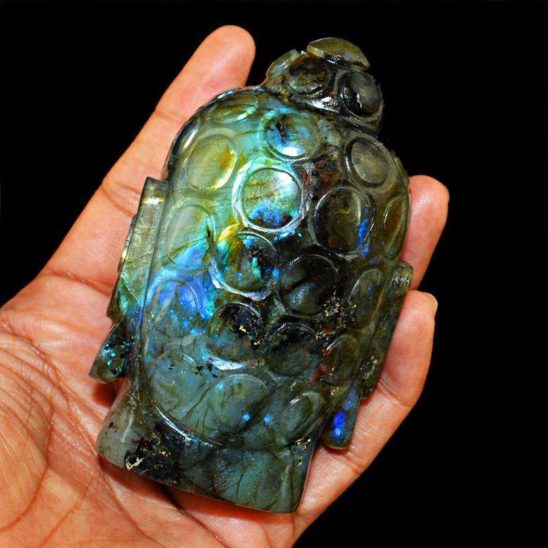 gemsmore:SOLD OUT :  Amazing Blue Labradorite Lord Buddha Head Idol