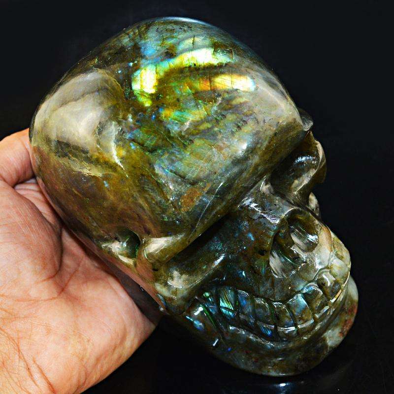 gemsmore:SOLD OUT : Amazing Flash Labradorite Skull