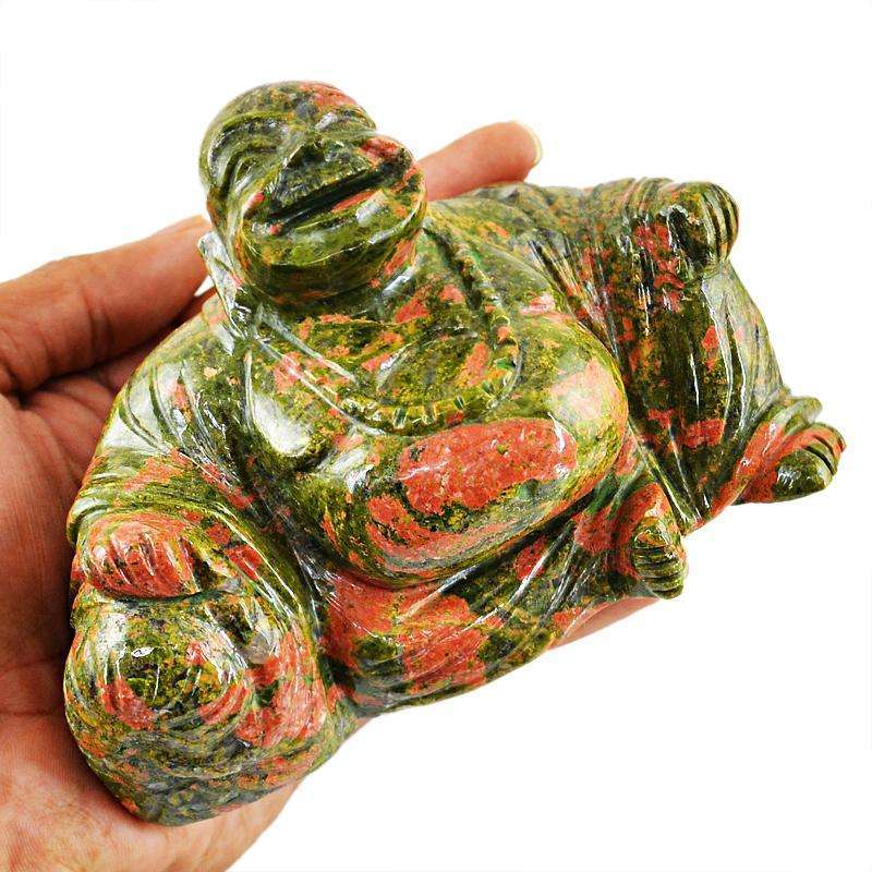 gemsmore:SOLD OUT : Blood Green Unakite Laughing Buddha (Happy Man)