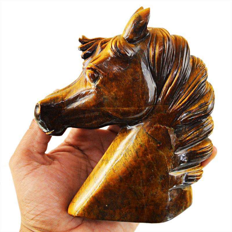 gemsmore:SOLD OUT : Exclusive Golden Tiger Eye Horse Head