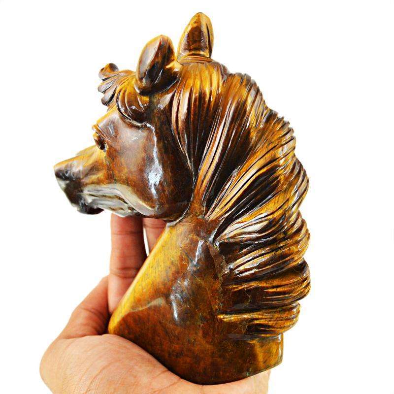 gemsmore:SOLD OUT : Exclusive Golden Tiger Eye Horse Head