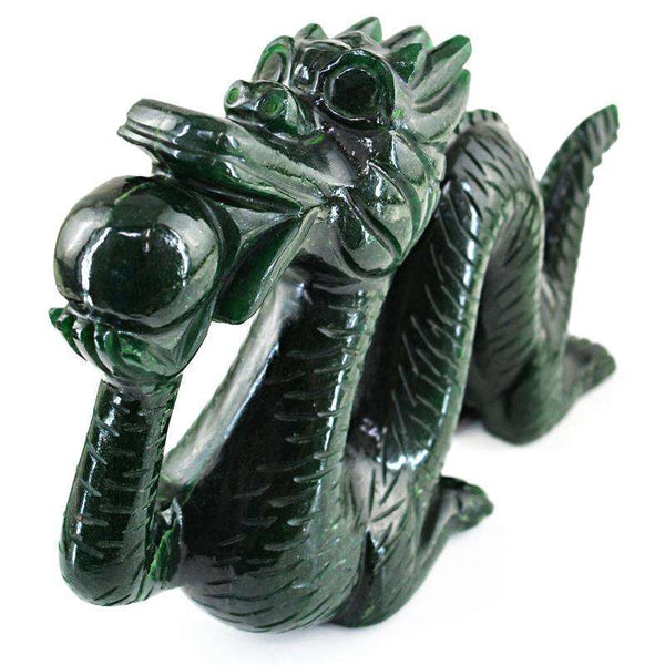 SOLD OUT : Huge Green Jade Dragon With Ball