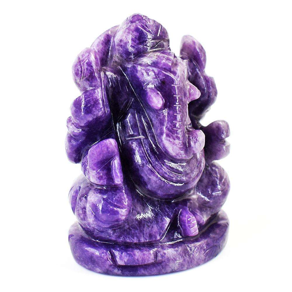 gemsmore:Stunning Lepidolite Hand Carved Genuine Crystal Gemstone Carving Lord Ganesha