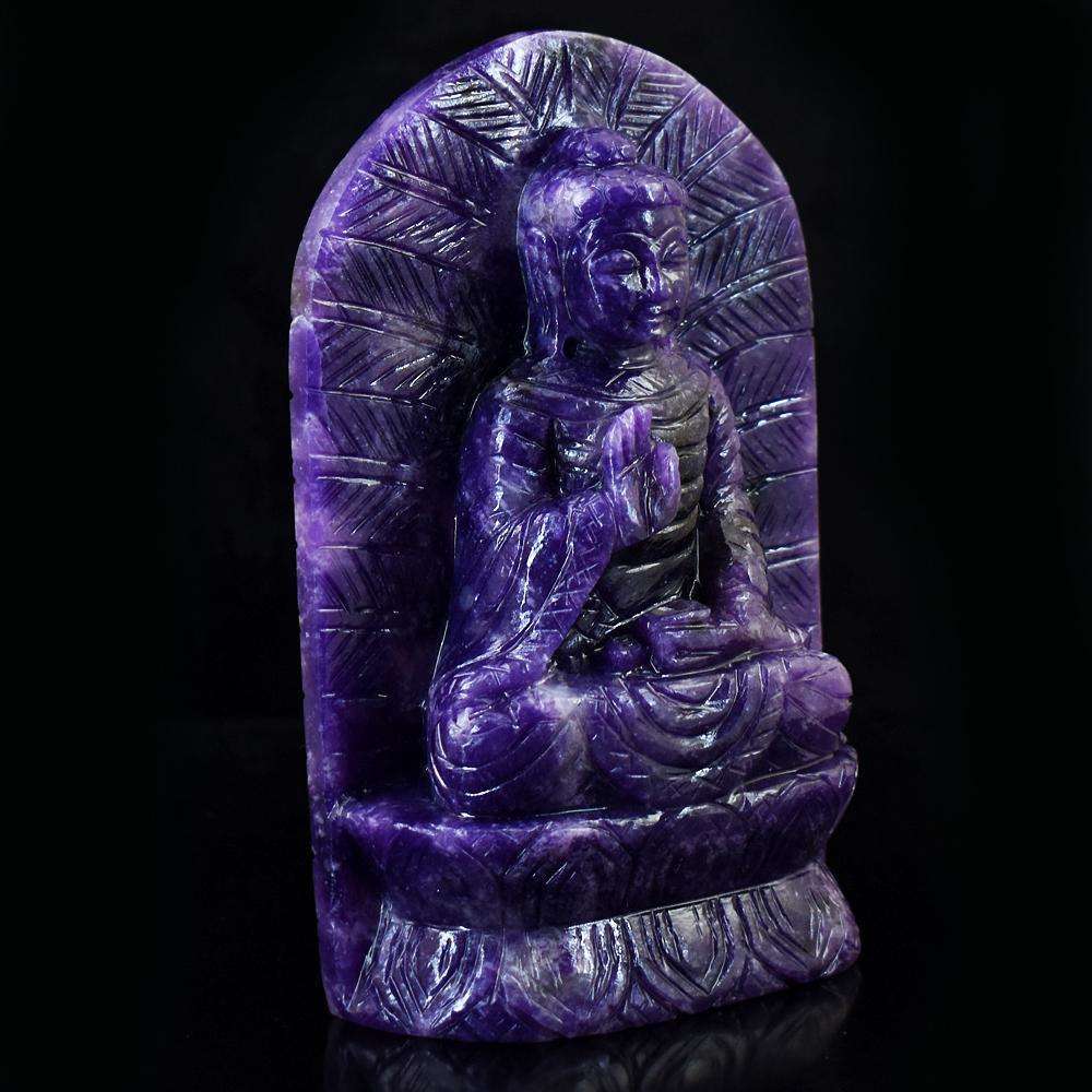 gemsmore:Stunning Lepidolite Hand Carved Lord Buddha Idol