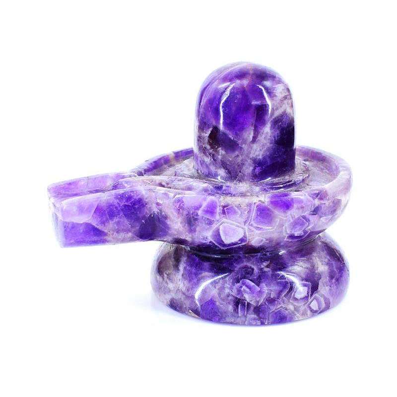 gemsmore:Supreme Chevron Amethyst Gemstone Carved Hindu Lord Shiva